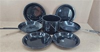 7pc Enamel Camping Cookware
