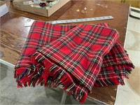 nice red plaid tablecloth/light blanket?
