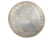 1806 Draped Bust Half, Pointed 6, Stem thru claw