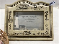 Seashells and beach picture frame