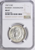 1947-S Booker T. Washington Half Dollar NGC MS-67