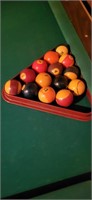 billiard balls, missing one and the cue ball