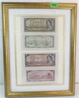Four Framed 1954 bills, rare