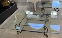 B - GLASS TOP COFFEE TABLE & SIDE TABLE (L16)