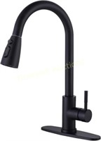 Black Faucet  Pull Out  360 Swivel  1/3 Hole