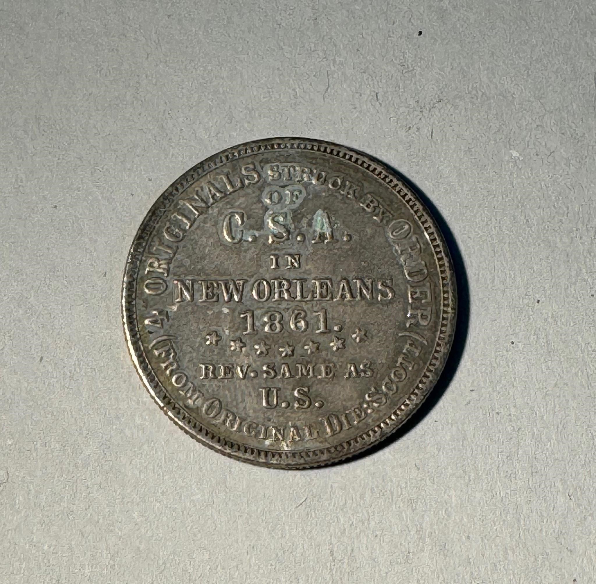 Clone Confederate 1861 Civil War Half Dollar