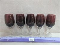 NICE RUBY GLASS STEMWARE
