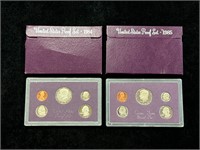 1984 & 1985 US Proof Sets in Boxes