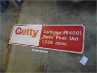 Porcelain GETTY Oil Lease Sign