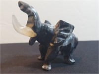 Carved Stone Elephant Cave Onyx & Quartz