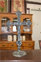 Heavy Wrought Iron Painted Cross