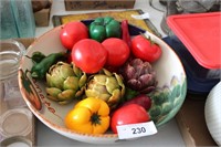 Decorative bowl and fruit
