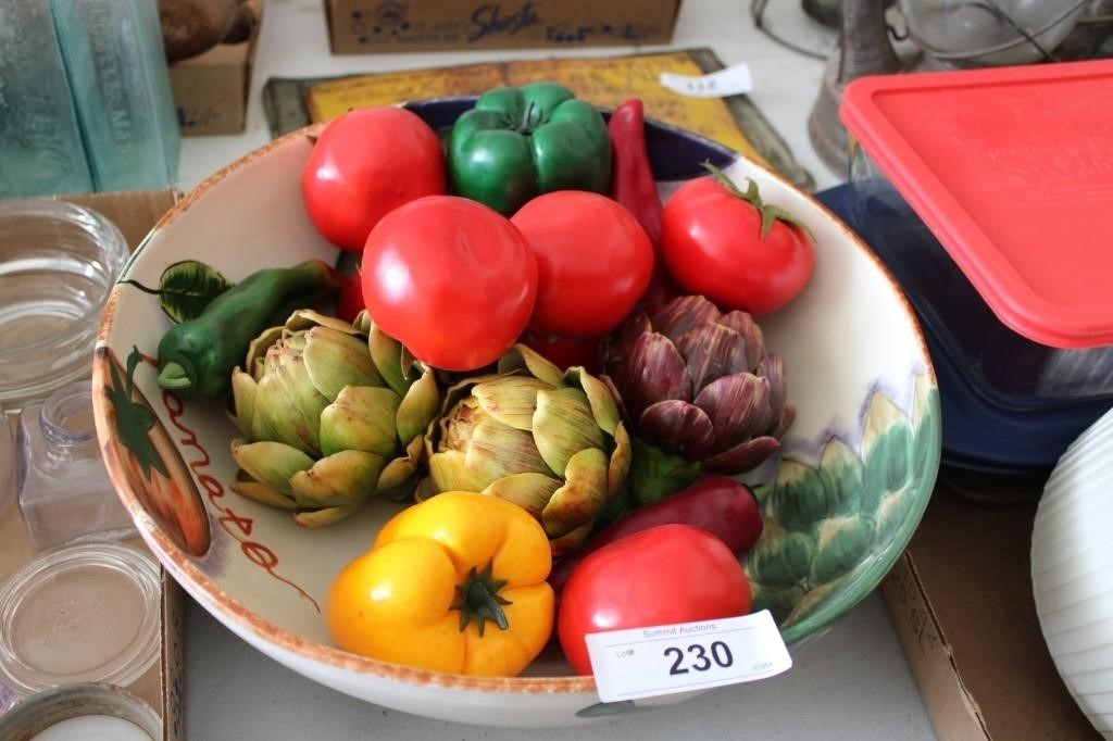Decorative bowl and fruit