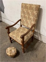 Antique Chair w/ Footstool