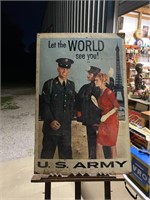 U.S. Army Double Sided Metal Sign Eiffel Tower