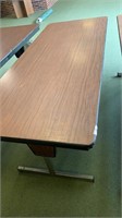 Wooden adjustable table with metal legs 72 inches