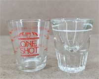 2pc Glass Vintage Shot Glasses