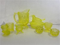 Vtg Vaseline Glass, Assorted