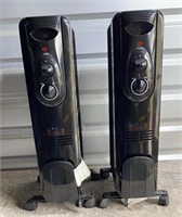 (2) Oil-Filled Radiator Style Plug-In Heaters