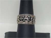 .925 Sterling Silver Marcasite Band