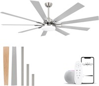 Outdoor Ceiling Fan with Light  72 Inch  9 Blades