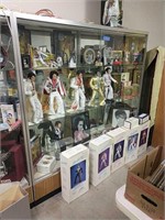 Lot Of Elvis Items In Showcase And On Top