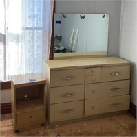 Blonde wood dresser 50”x17”x32.5”