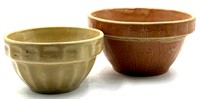 (2) Glazed Stoneware #5 & #6 Mini Mixing Bowls