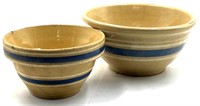 (2) Antique Yellowear Stoneware Mixing Bowls