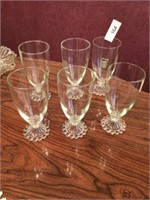 Set of 6 candle wick water glasses 7 in tall