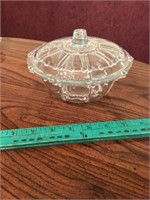 Vintage Federal Glass covered candy dish