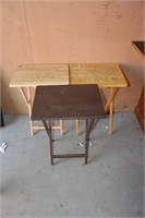3 MIS-MATCHED FOLDING TV TRAY TABLES