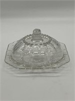 Federal Clear Glass Columbia Pattern Butter Dish