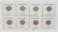 8-Coin Buffalo Nickel Set with Dates as Far Back