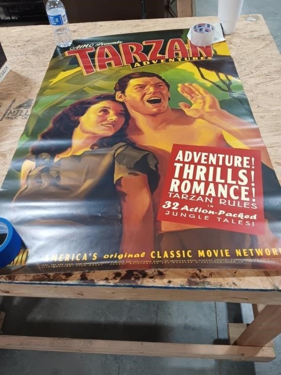 AMC Tarzan Adventures Movie Poster. 41x27. Baton