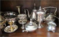 Grouping of Various Silverplated Servingware