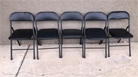 5 Metal Padded Folding Chairs