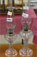 Pair Oil Lamps: