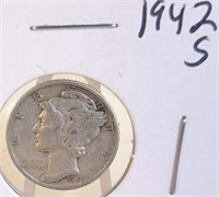 1942 S Mercury Silver Dime