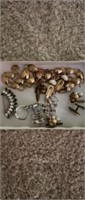 Lot of clip on earrings cufflinks and more