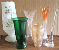 Antique Vases & Small Crystal Golf Club