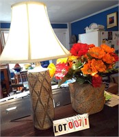 stoneware lamp & floral vase