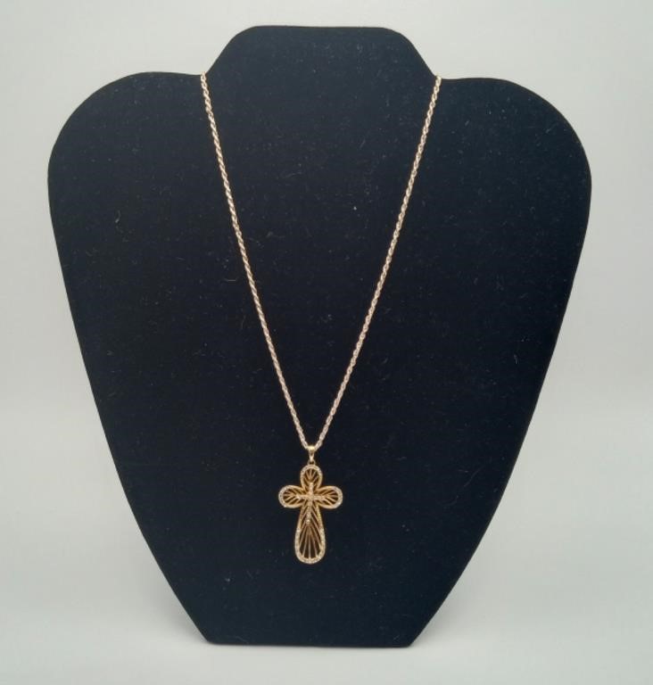 Sterling Silver Gold Cross Necklace