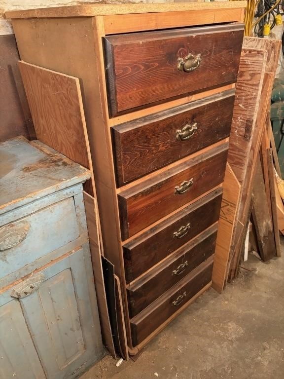 Six Drawer Storage Cabinet w/ Contents