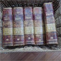 1883 Dictionaries-5 Volumes, Leather Bound,