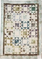 Half & Half Aqua, lap quilt, 75" x 56"