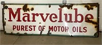 Marvelube Oil Flanged Sign (24" x 73"), Rough