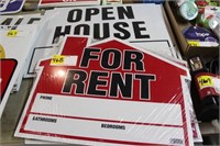 4-OPEN HOUSE & RENT SIGNS