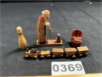 Tiny Wood Train, Figure, Family, Bowling Pin