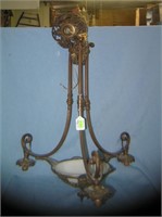 Bronze chandelier w/ grape & leaf decorations